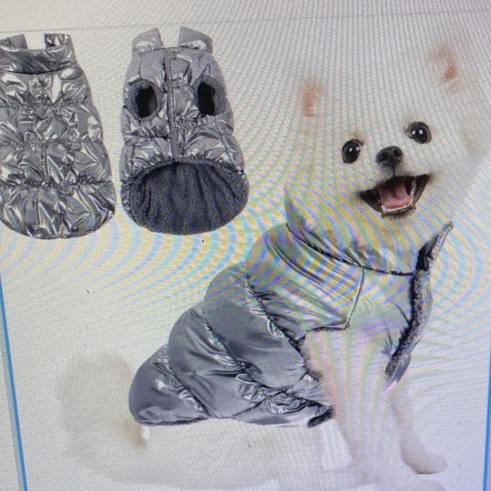 Gray Puffer Dog Coat for Small Dogs